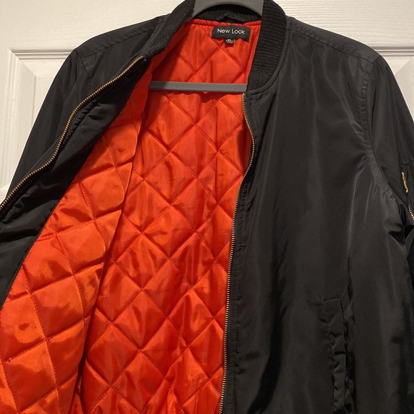 Black bomber jacket with orange lining - Picture 4 of 4